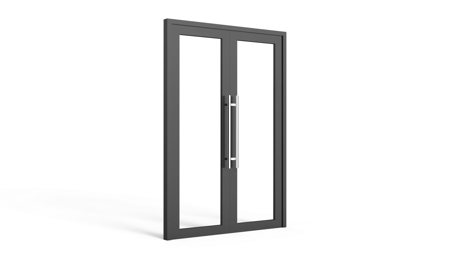 HD49 double-leaf floor-spring door, product rendering